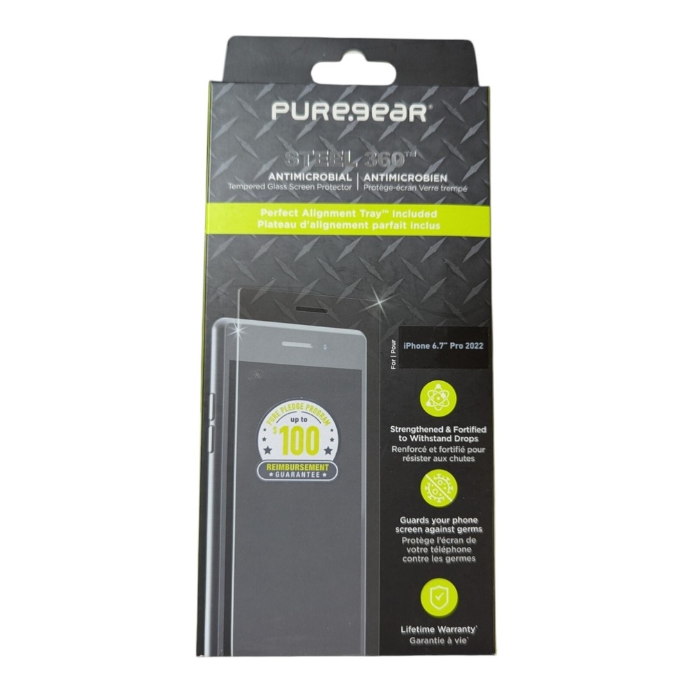 F3. PureGear Steel 360 Tempered Glass Protector Apple iPhone 14 Pro Max‎